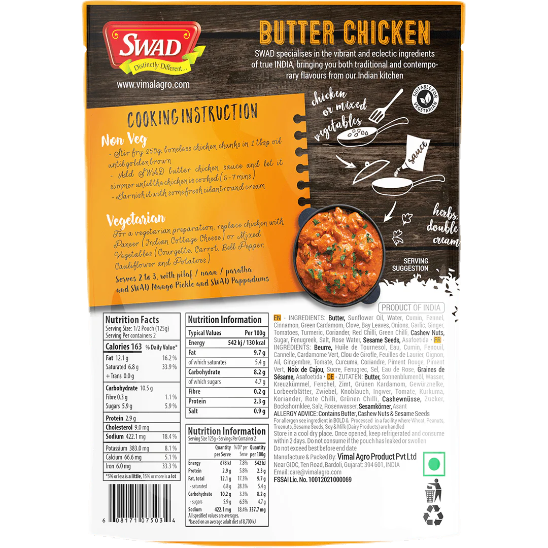 SWAD Butter Chicken Curry 250g ( BUY 1 GET 1 ) - Image 3