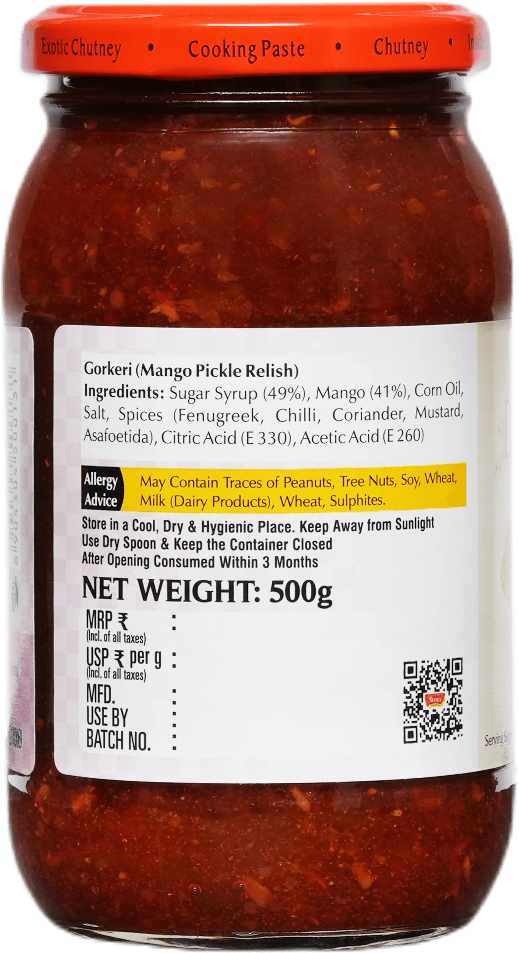 SWAD Combo Pack of Green Chilli Pickle|Mango Pickle|Mixed Pickle 400g|Gorkeri 500g - Image 5