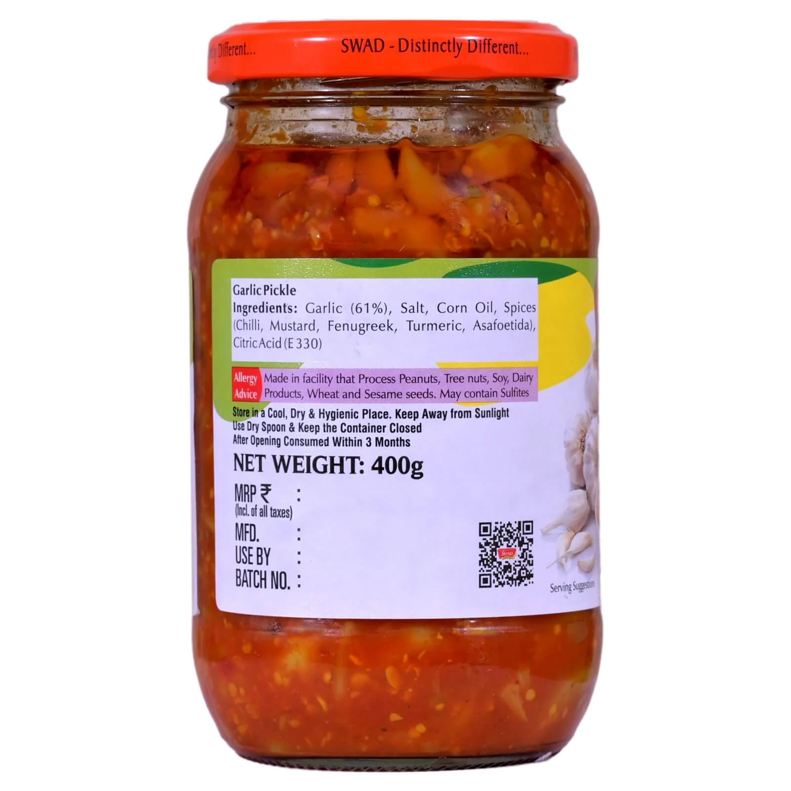 SWAD Combo Pack of Garlic Pickle in Olive| Garlic Pickle| Schezwan Chutney| Rajasthani Garlic Chutney - Image 10
