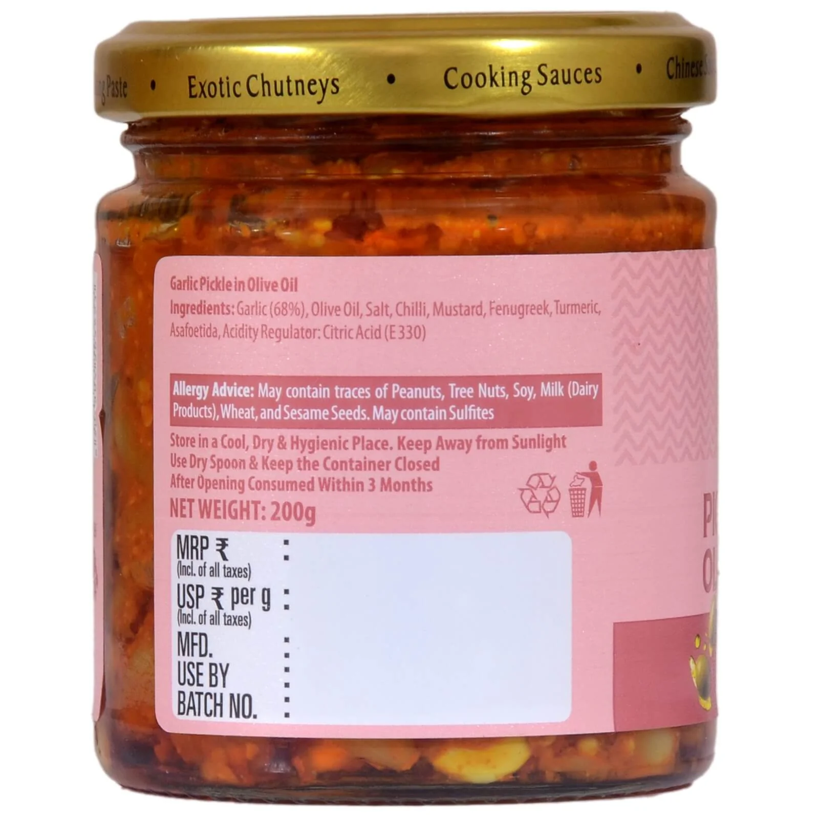 SWAD Combo Pack of Garlic Pickle in Olive| Garlic Pickle| Schezwan Chutney| Rajasthani Garlic Chutney - Image 5