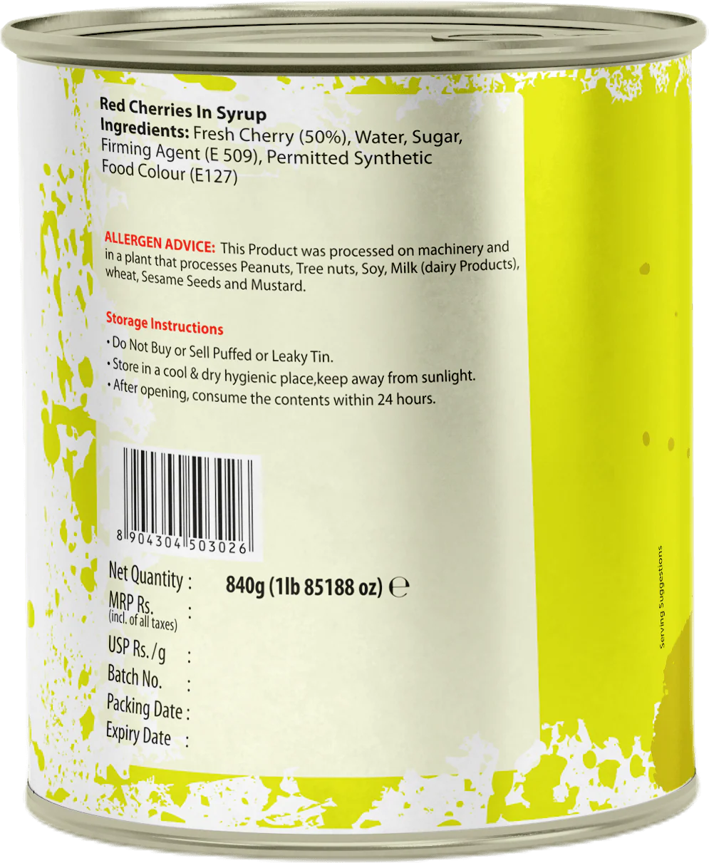 SWAD Red Cherries in Syrup- 840g - Image 3