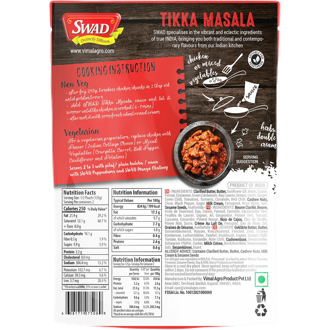 SWAD Tikka Masala Curry 250g ( BUY 1 GET 1 ) - Image 3
